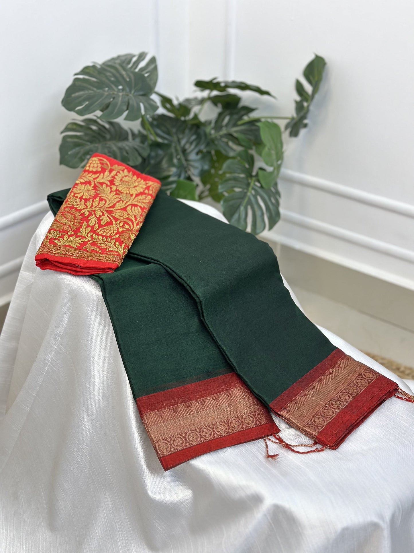 Green Cotton Saree