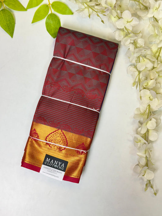 Maroon Semi Silk Saree