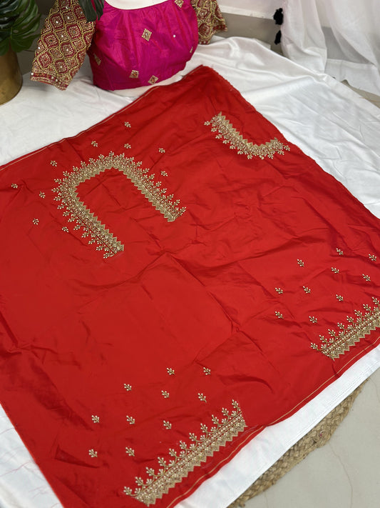 Red Hand Work Blouse