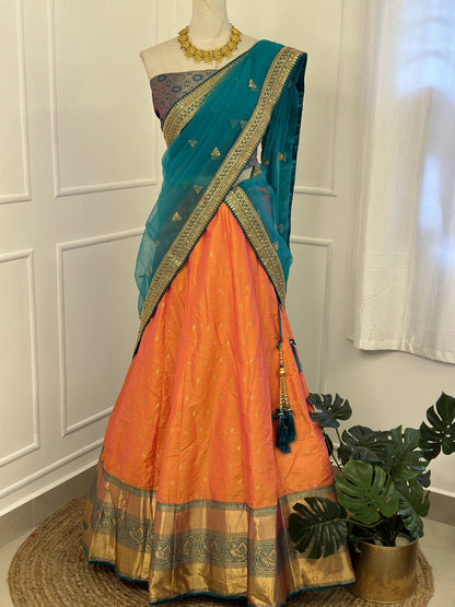 Orange Half Saree Set