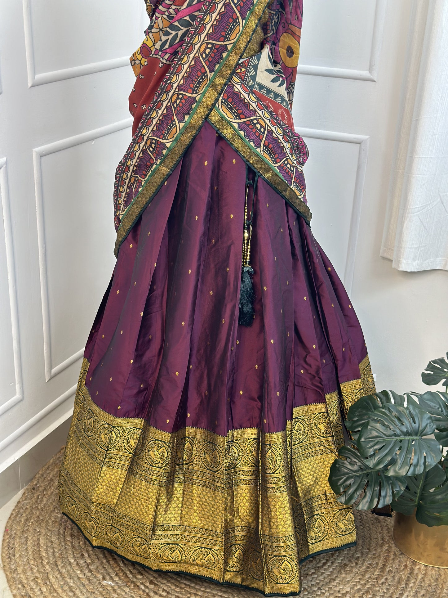 Purple Half Saree Set