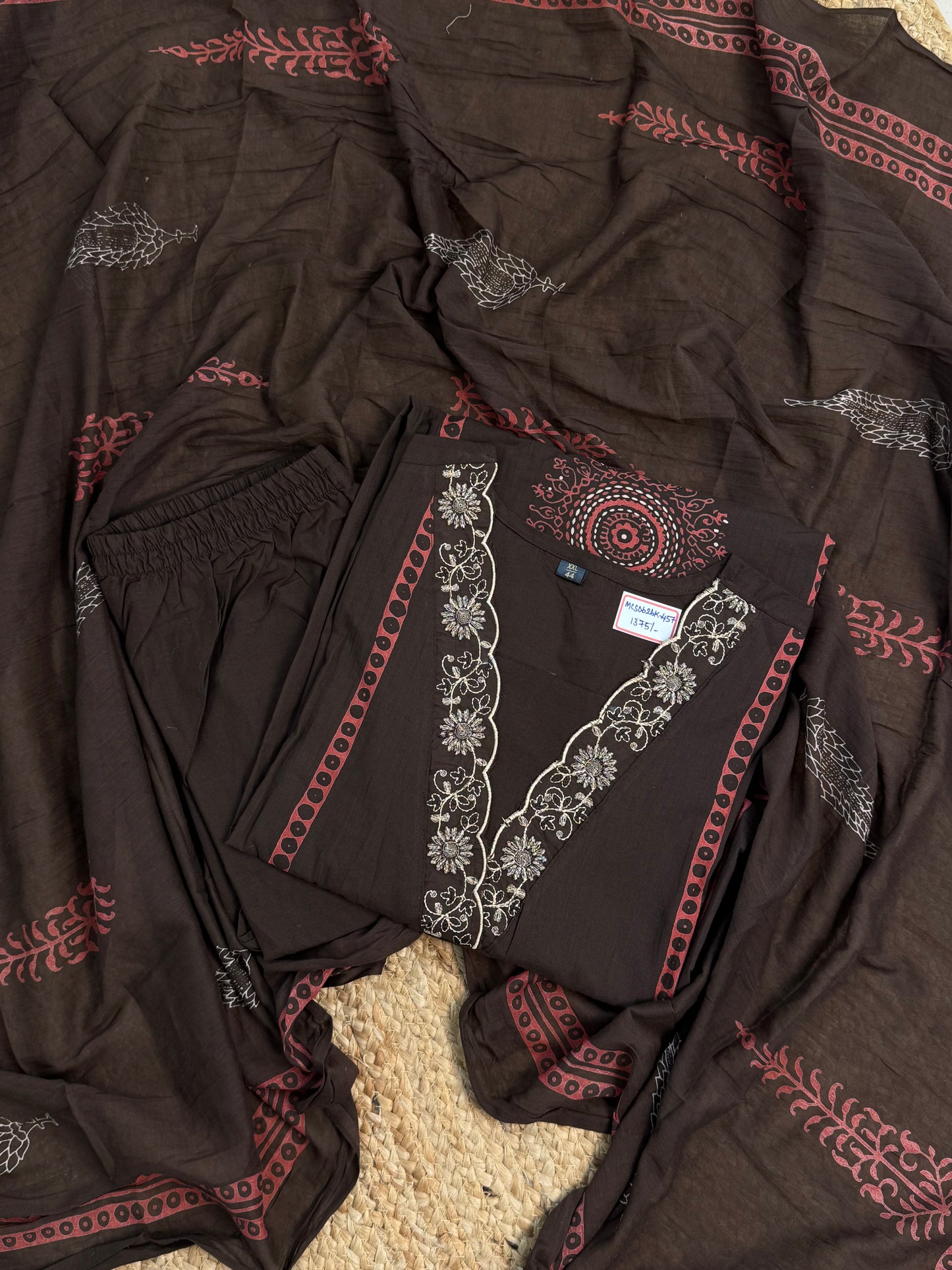 Brown Kurti Set