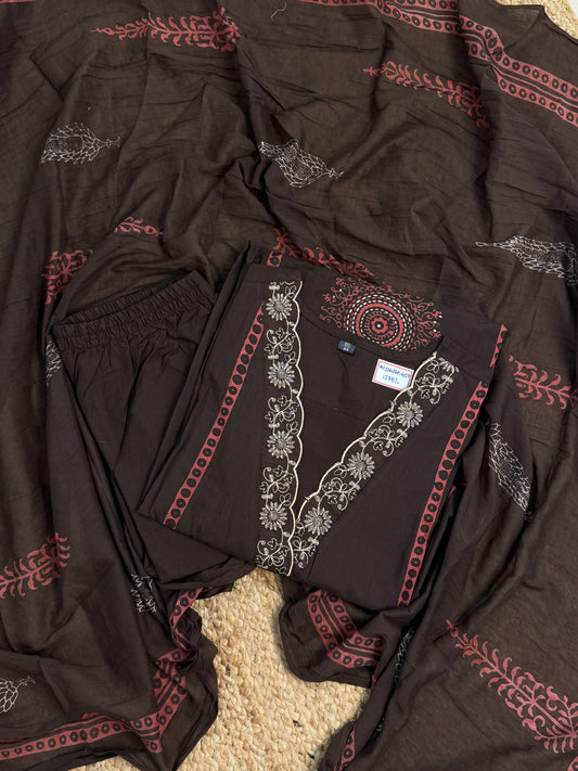 Brown Kurti Set