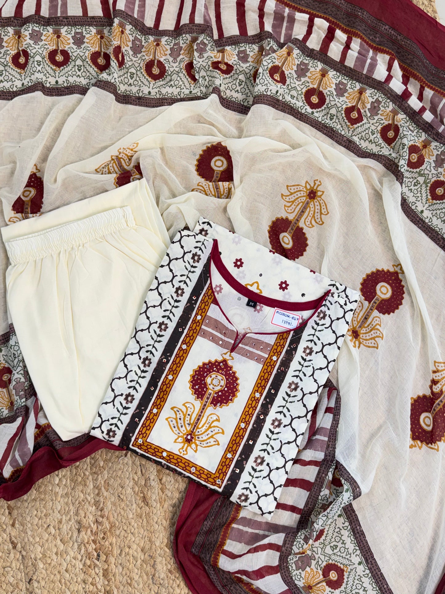 White Kurti Set