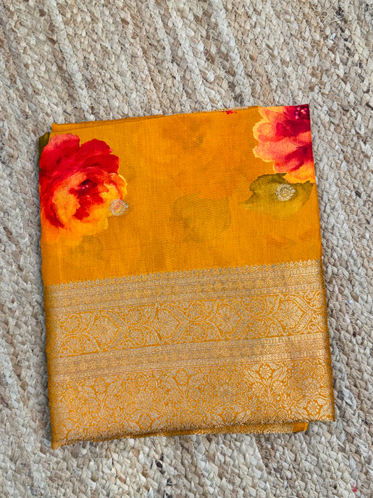 Orange Georgette Saree