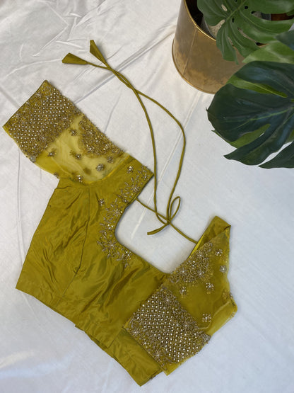 Yellow Ready to Wear Hand Work Blouse