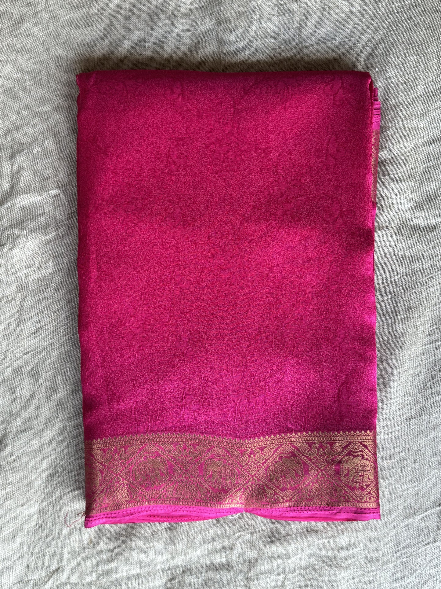 Pink Moss Georgette Saree