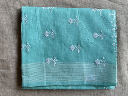 Pista Green Linen Cotton Saree
