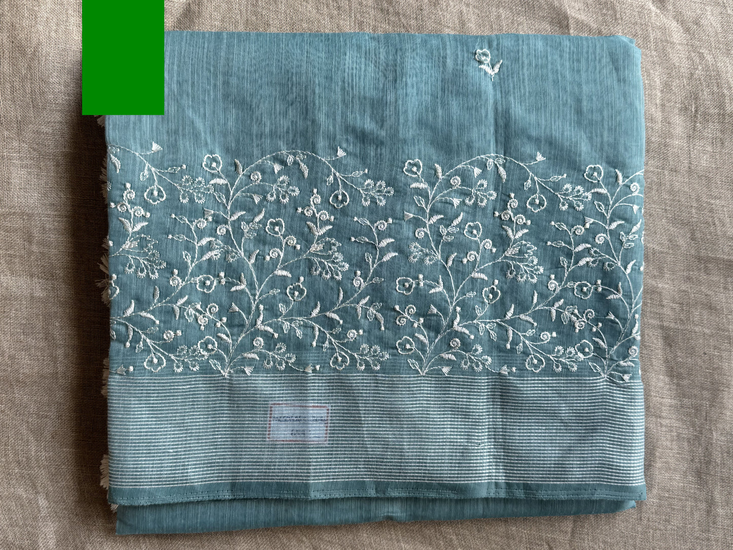 Pista Green Linen Cotton Saree
