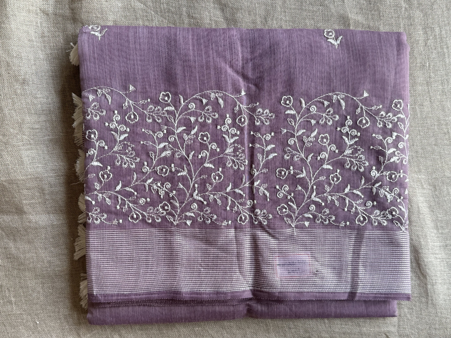 Pista Green Linen Cotton Saree