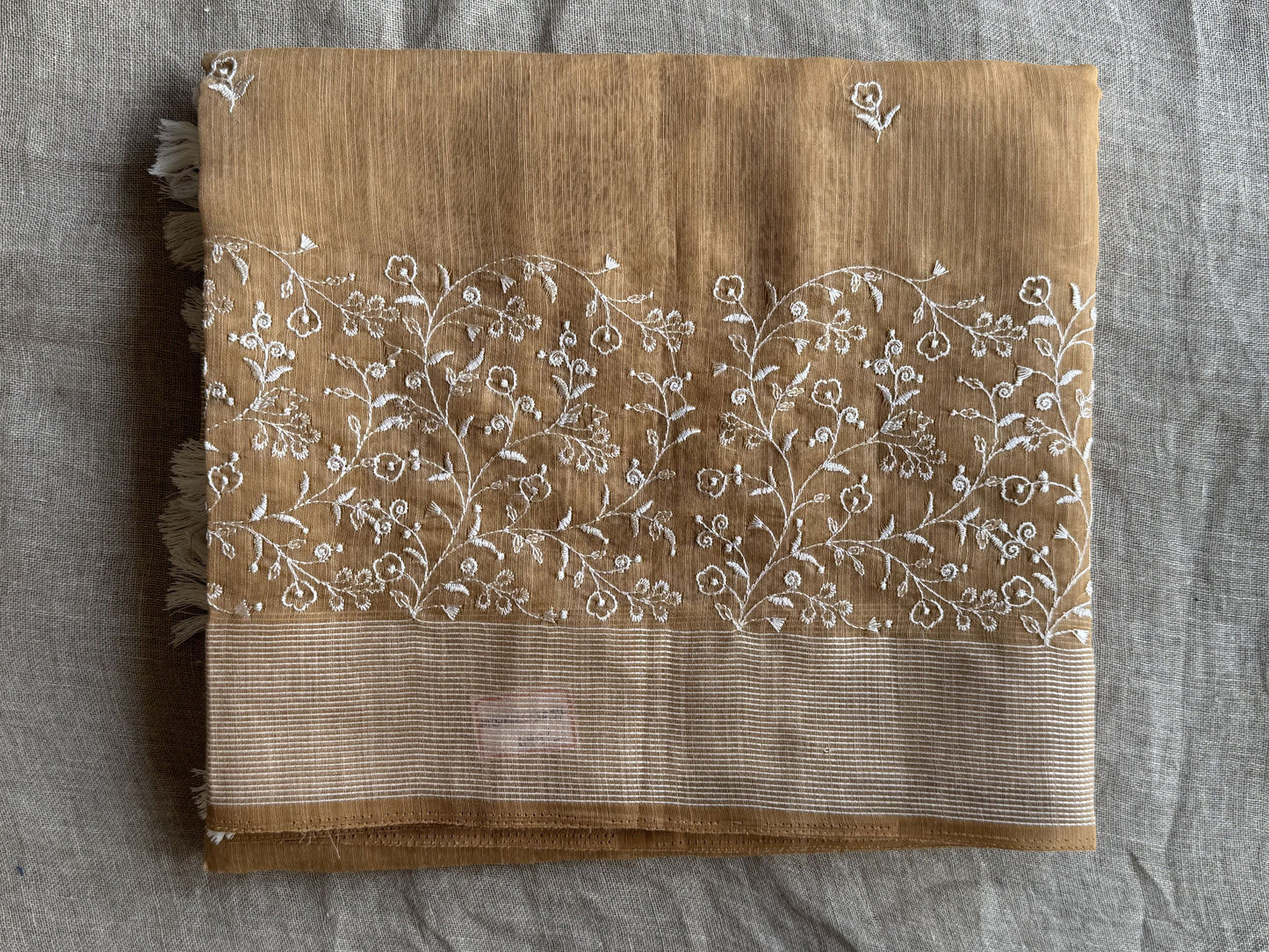 Pista Green Linen Cotton Saree