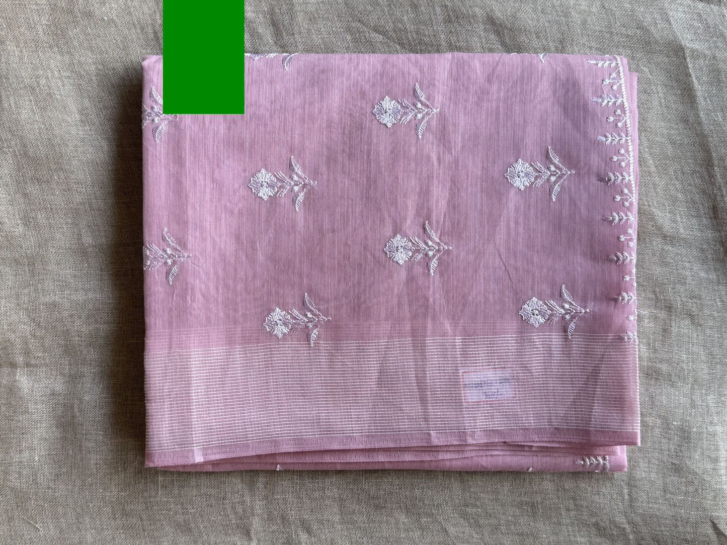 Pista Green Linen Cotton Saree