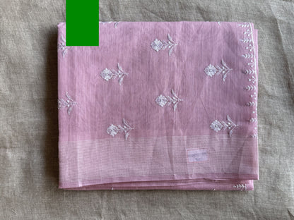 Pista Green Linen Cotton Saree