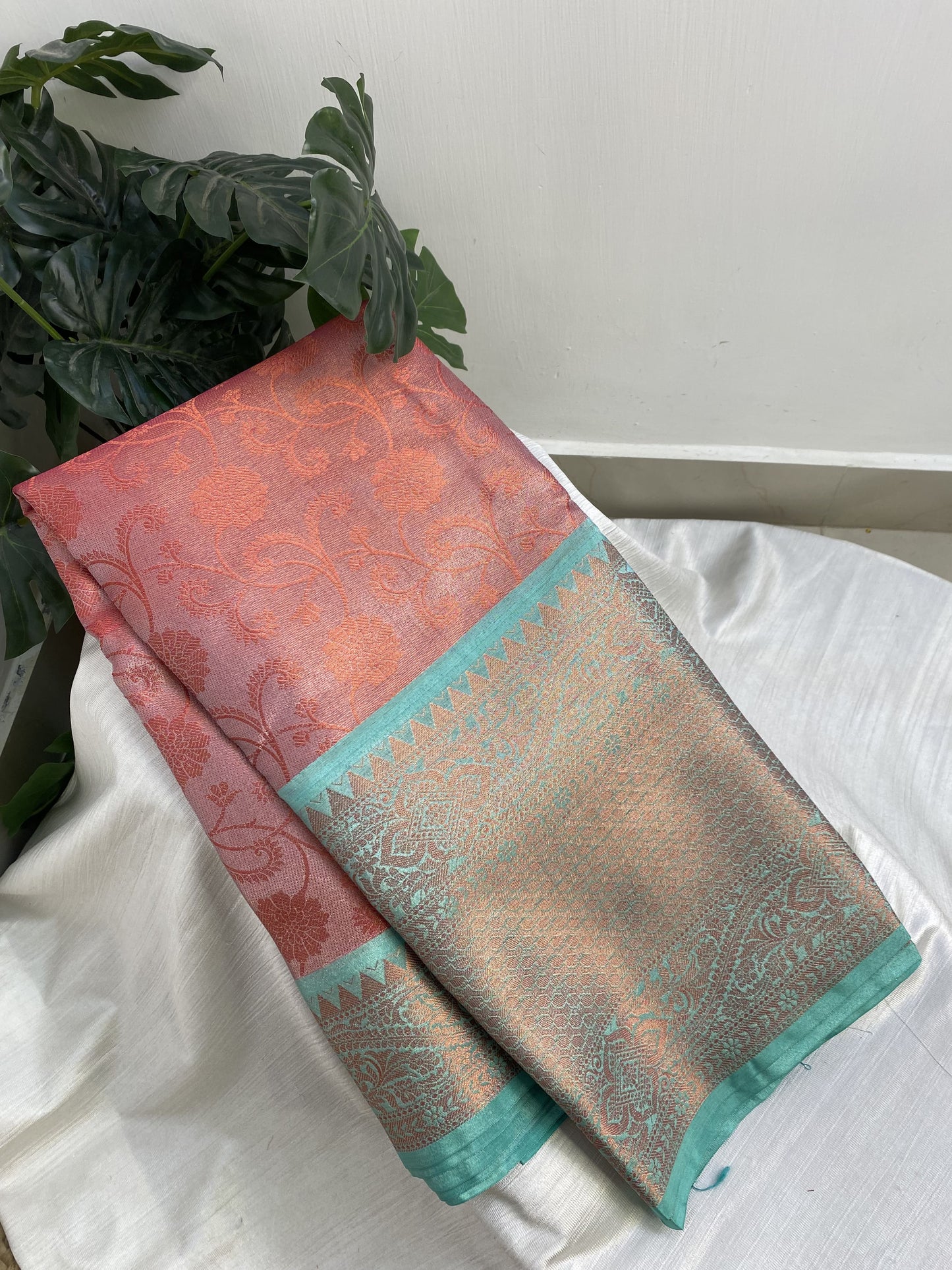 Pink Ramagreen Tissue Saree