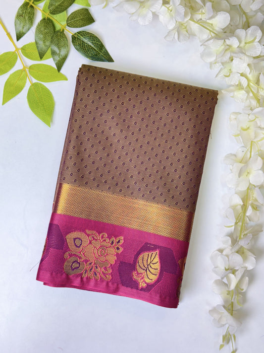 Brown Semi Silk Saree