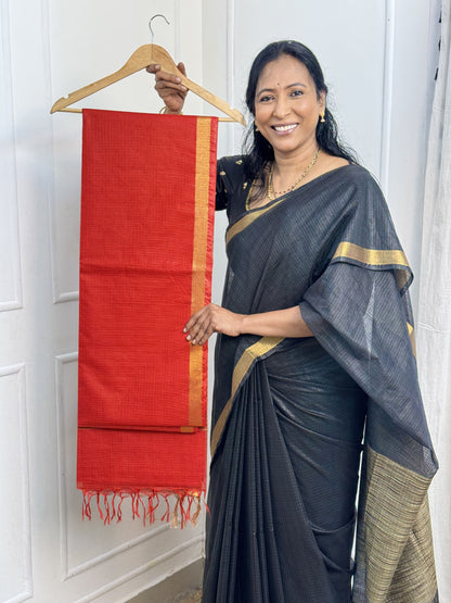 Red Kota Cotton Sarees