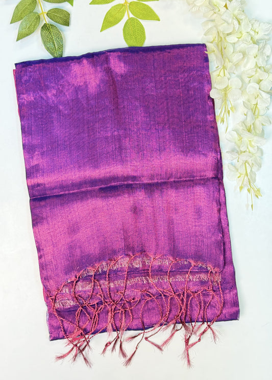 Purple Plain Khadi Tissue Saree