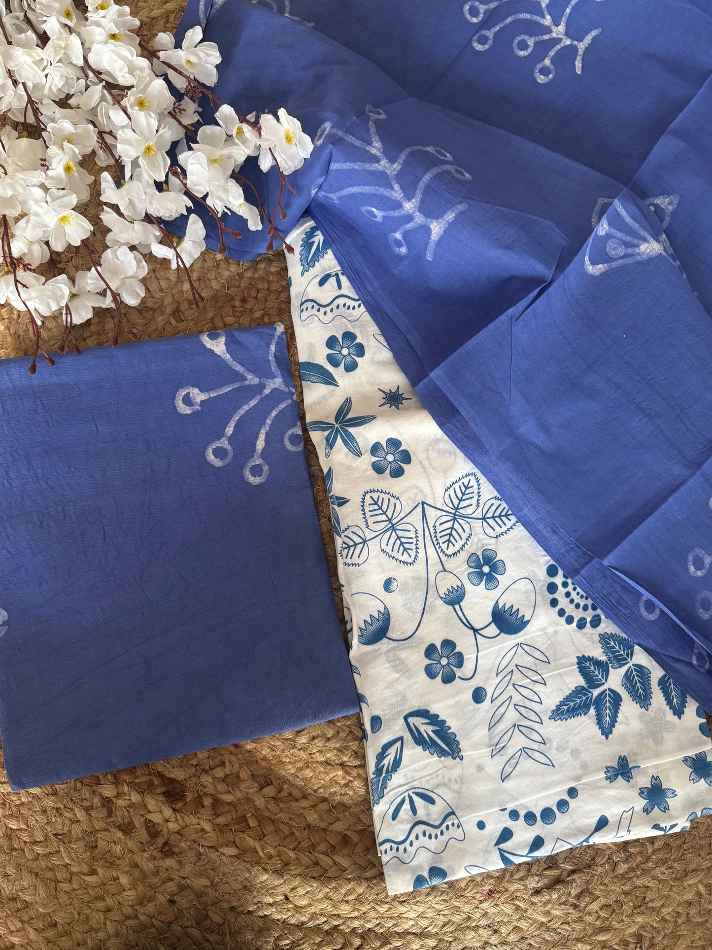 Blue Unstitched Salwar Suit