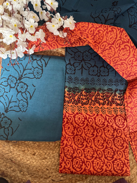 Grey Unstitched Salwar Suit