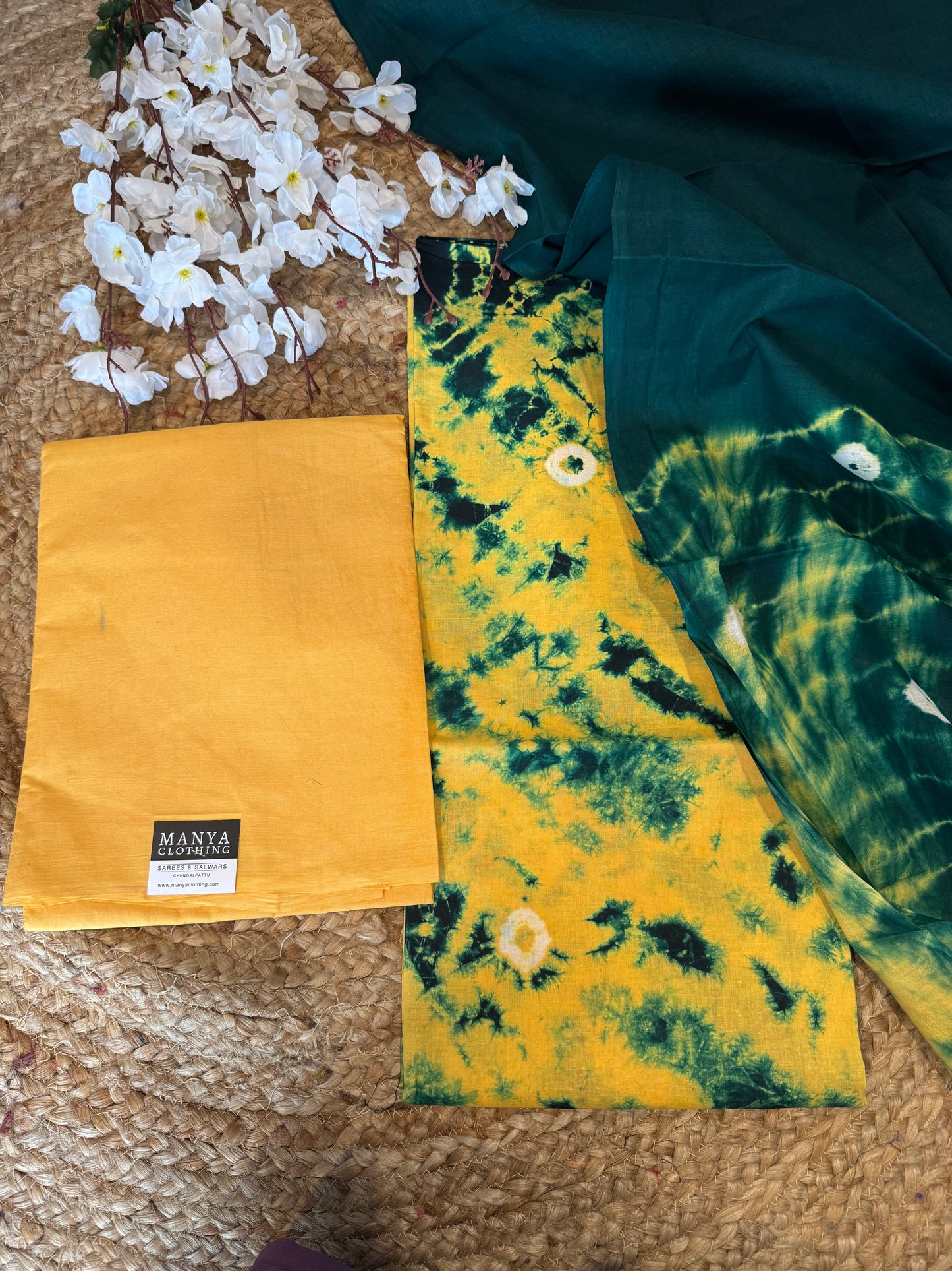 Yellow Unstitched Salwar Suit