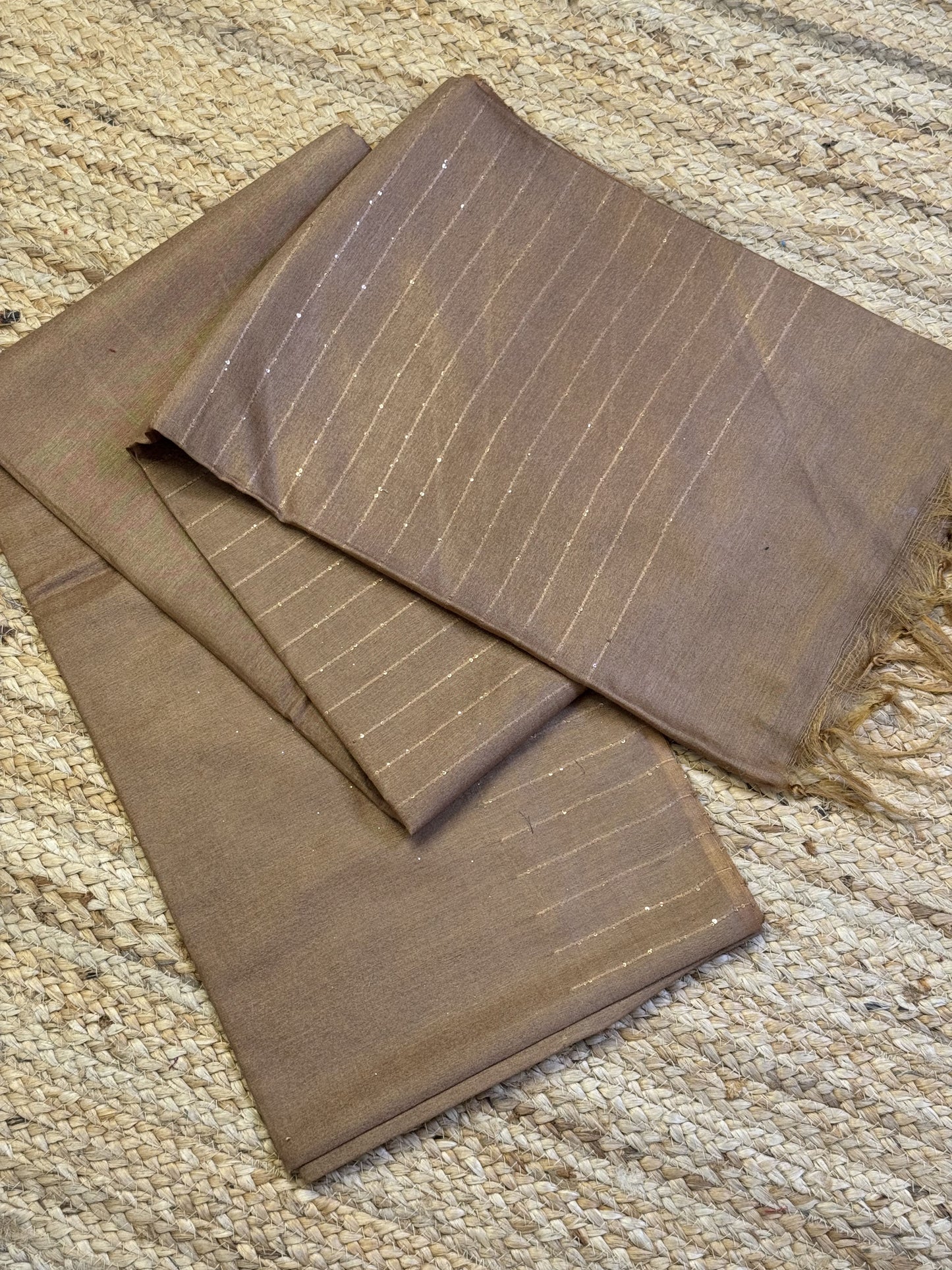 Light Brown Blended Cotton Saree