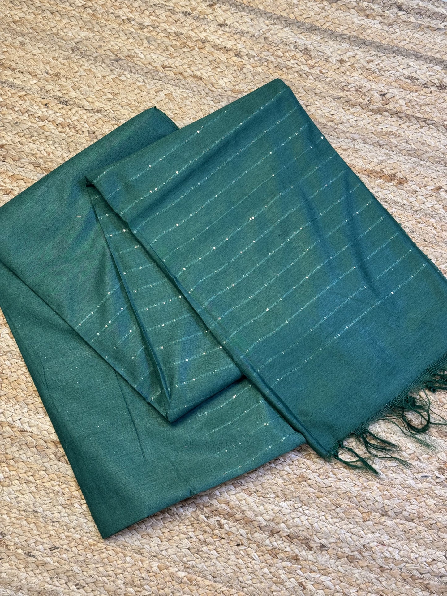 Green Blended Cotton Saree