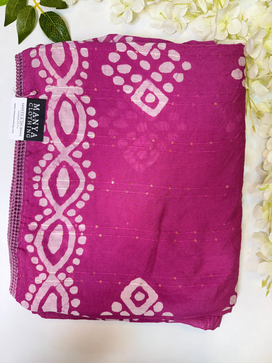 Magenta Staple Cotton Saree