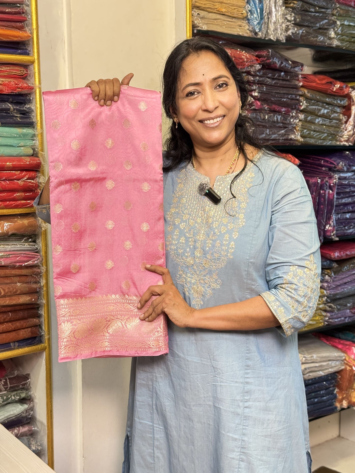 Light Pink Viscose Saree