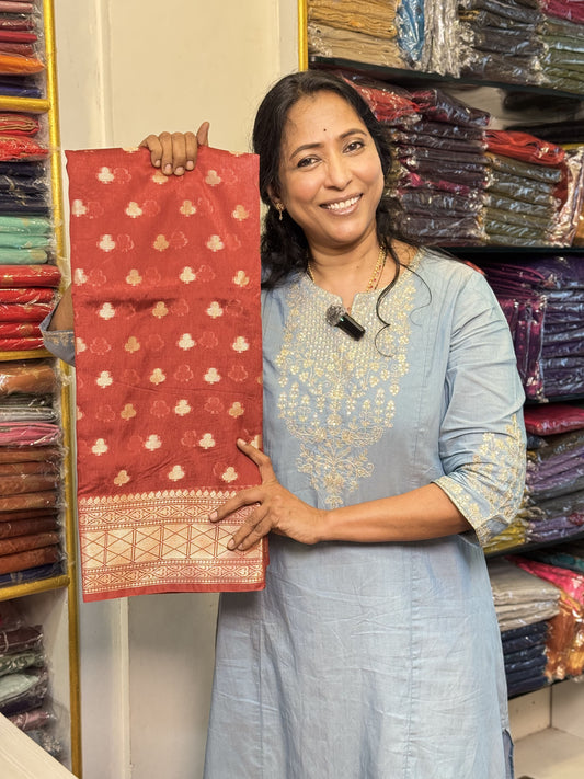 Maroon Viscose Saree