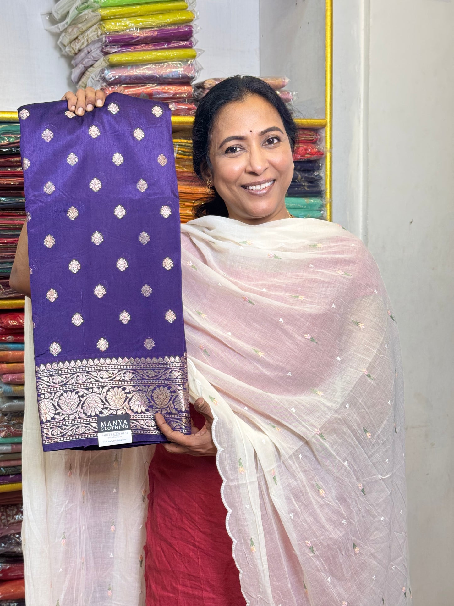 Violet Viscose Saree