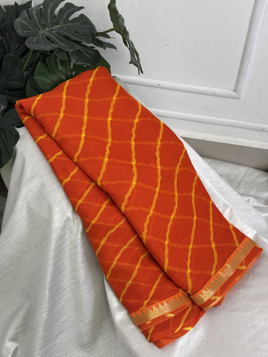 Orange Chiffon Saree