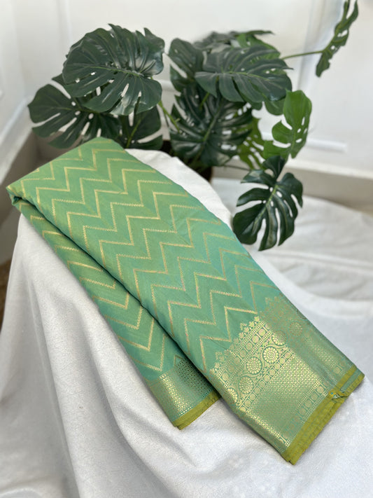 Light Ramagreen Semi Katan Silk Saree