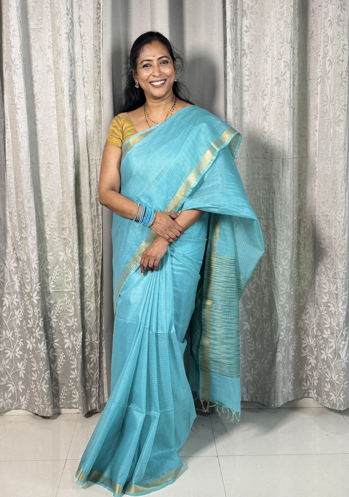 Light Blue Kota Cotton Sarees
