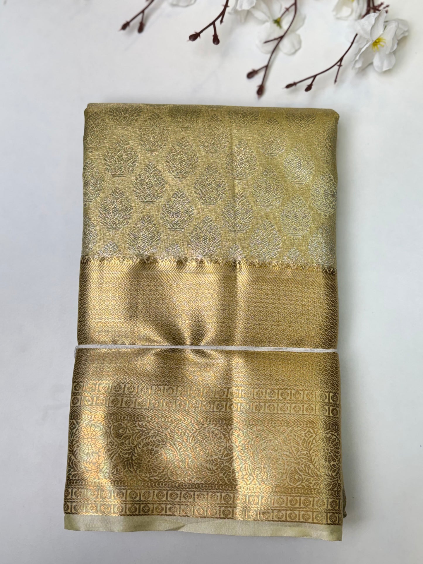 Gold Premium Bridal Kanchi Soft Silk Saree