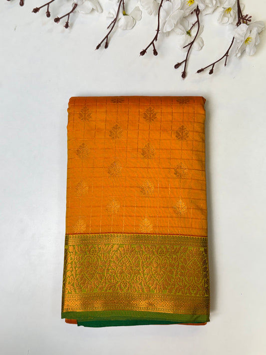 Yellow Premium Bridal Kanchi-Soft Silk Saree