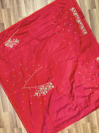 Red Hand Work Blouse