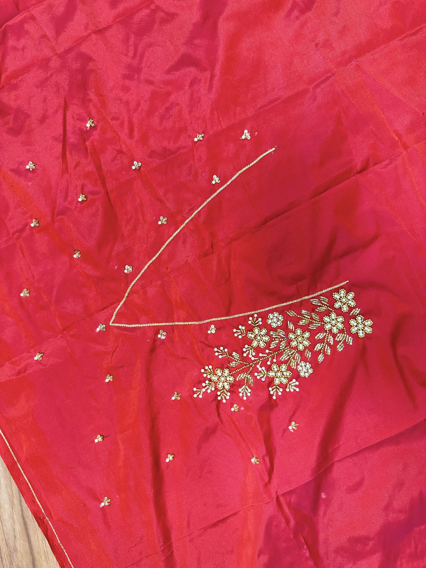 Red Hand Work Blouse