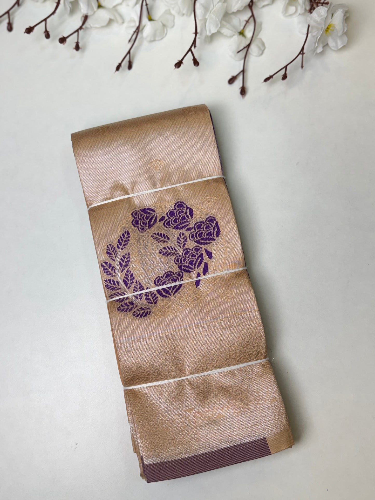 Light Peach Kanchi Tissue-Soft Silk Saree