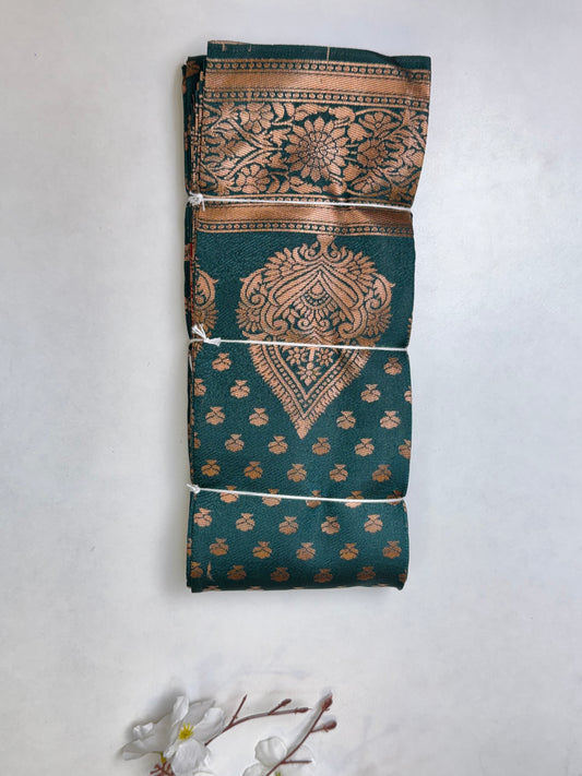 Teal-Green Kanchi Semi Silk Saree