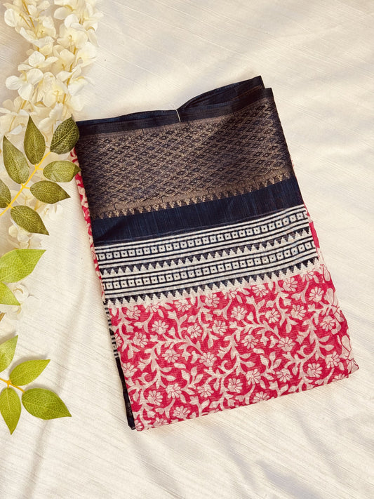 Pink Semi Cotton Saree