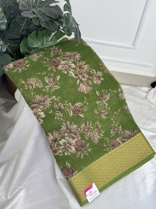 Light Green Chanderi cotton Saree