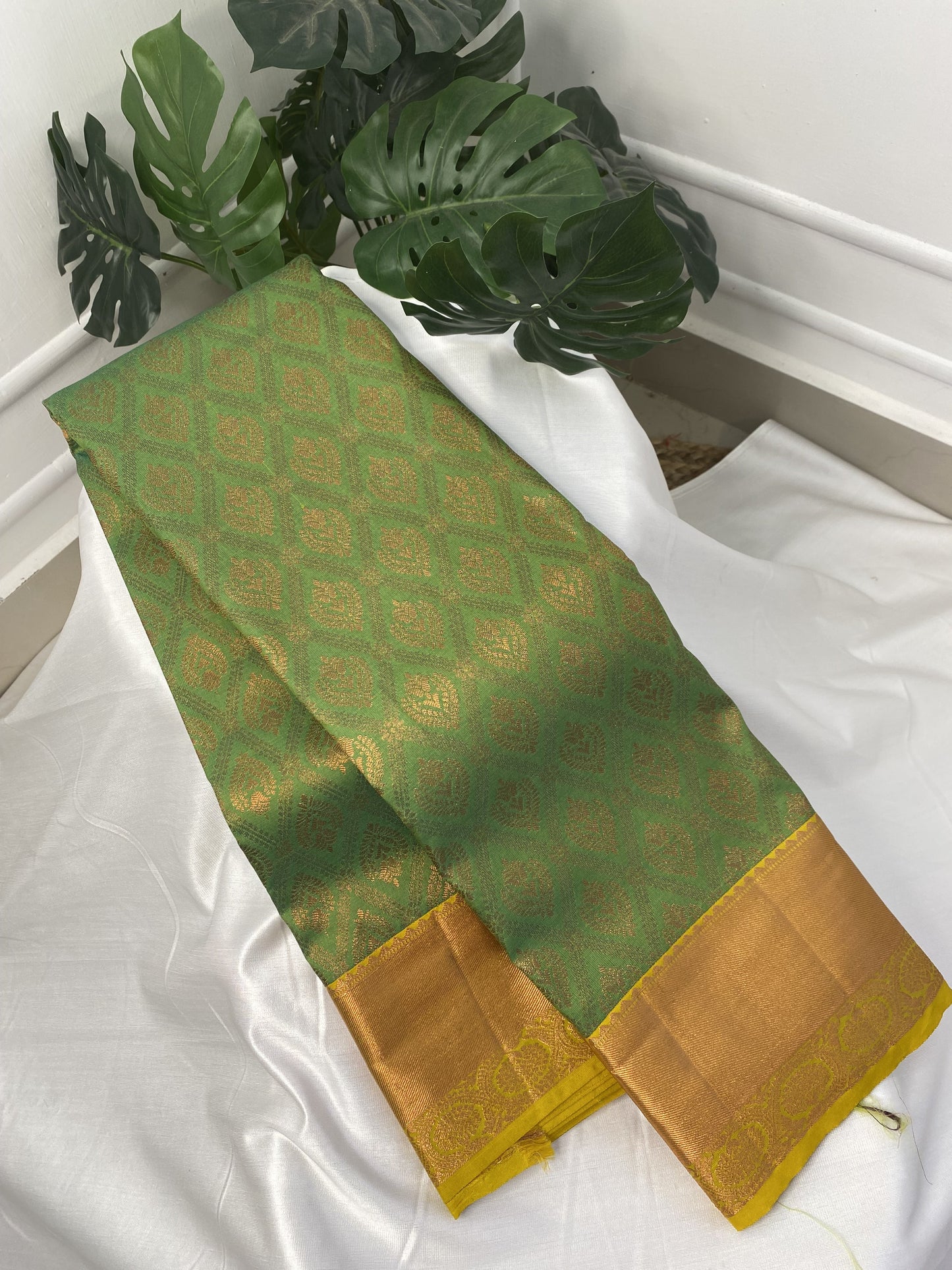 Light Green Premium Semi Silk Saree