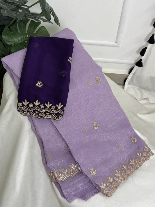 Lavender Chiffon Saree