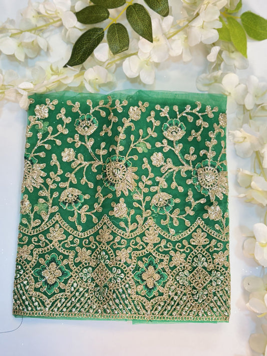 Green Netted-Machine Work Blouse