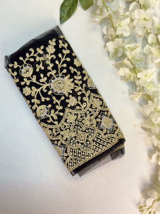 Black Netted-Machine Work Blouse