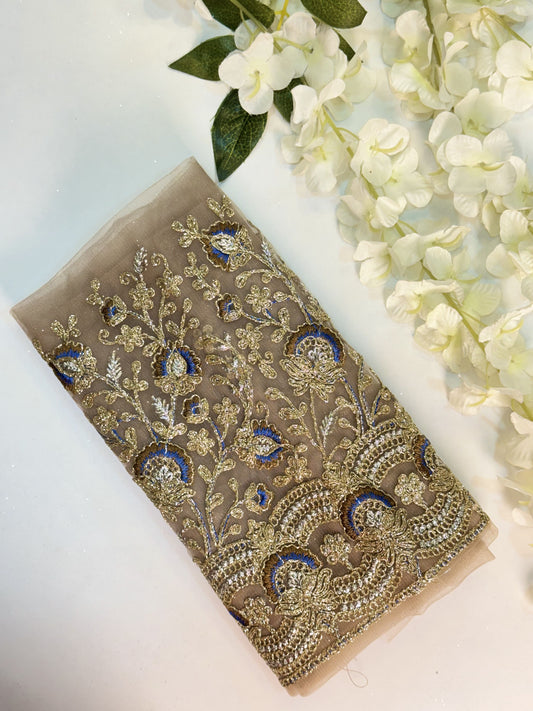 Burly Wood Netted-Machine Work Blouse