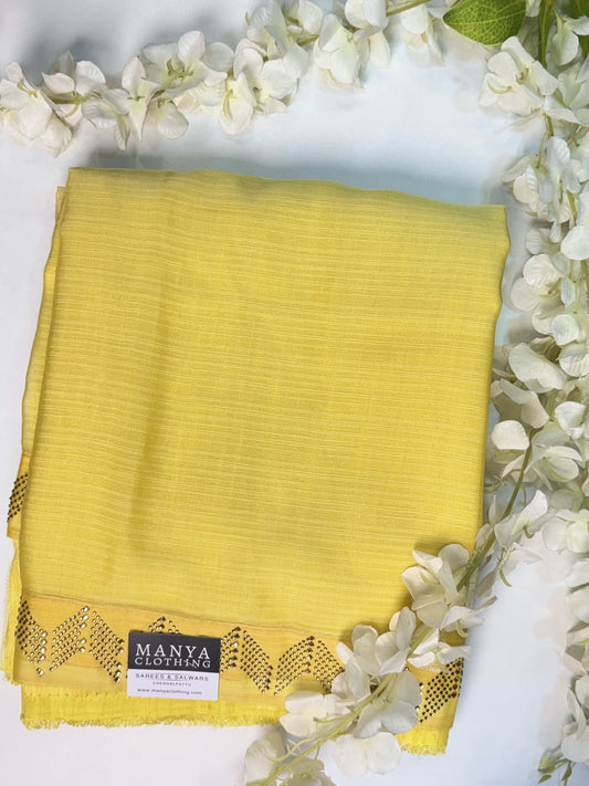 Yellow Chiffon Saree