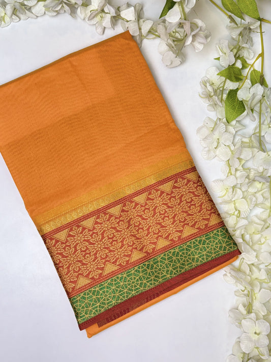 Mango-Yellow Cotton Saree