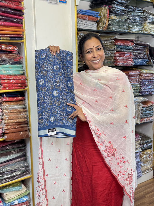 Blue Georgette Saree