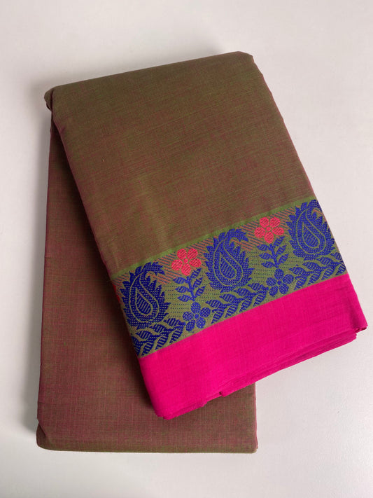 Pink Cotton Saree